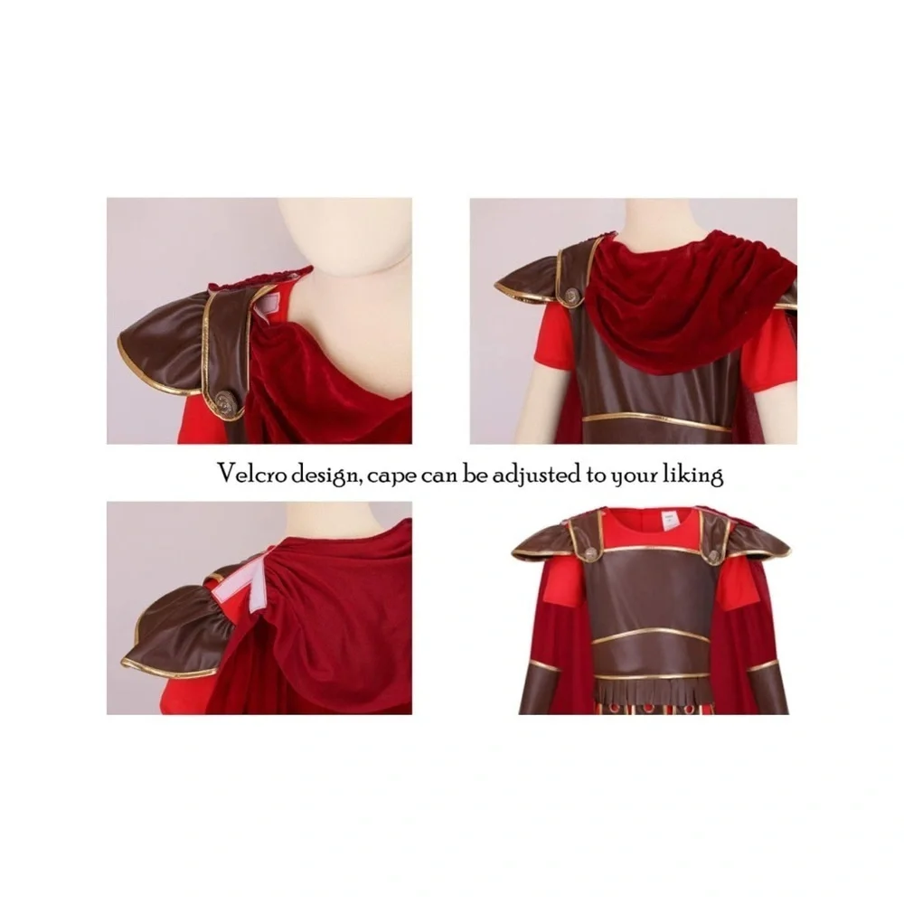 LMYOVE Kids Román Soldier Warrior Halloween Costume, Gladiator Viking Medieval-S